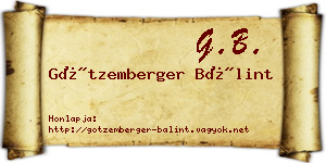 Götzemberger Bálint névjegykártya